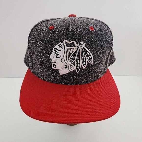 Mitchell & Ness Chicago Blackhawks NHL snap back gray red baseball‎ hat - Picture 1 of 9